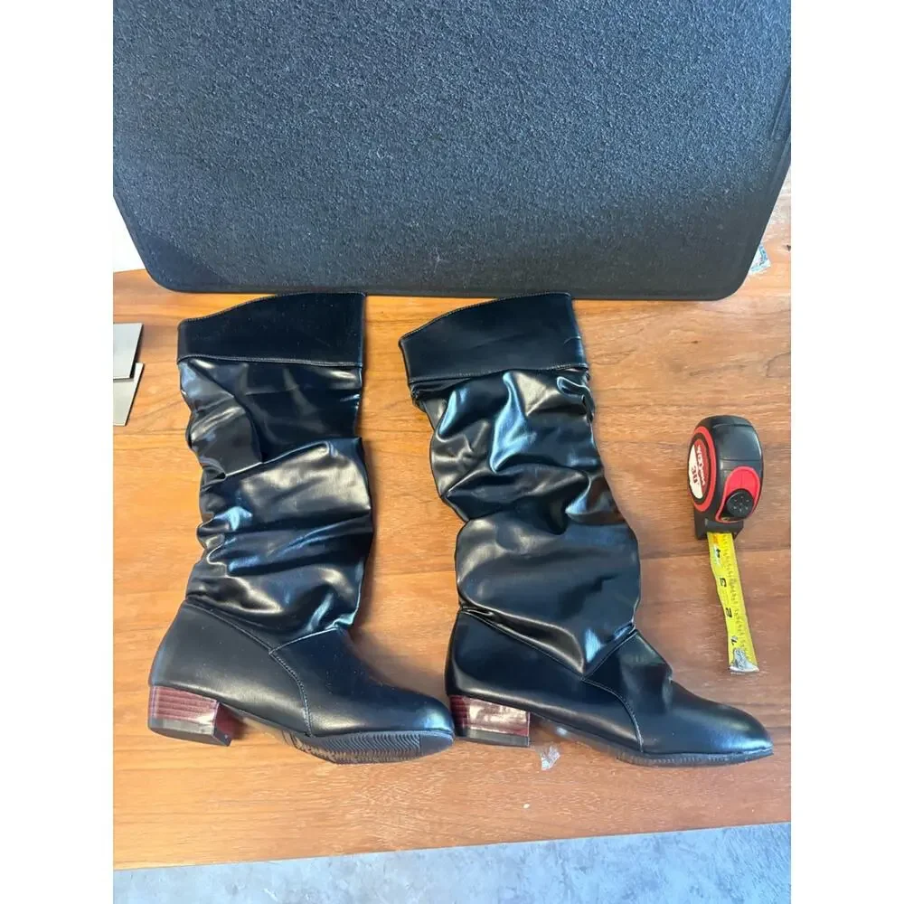 Black Slouch Mid-Calf Boots Women’s Size 8 / EU 39